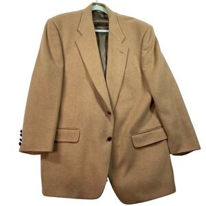 Vintage Van Picone Camel Hair Sport Coat Mens 44L Tan Classic Blazer Jacket